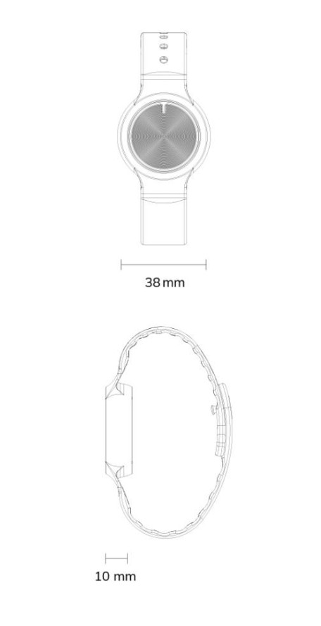 B10 Wearable Wristband BLE Beacon Specifications dimensions