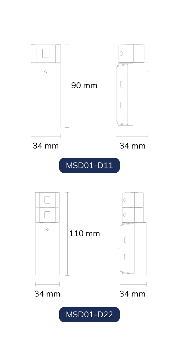 MSD01 ToF Sensors dimensions