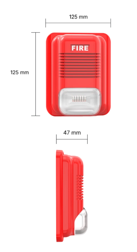 LSN01 LoRaWAN أبعاد الإنذار المسموعة والمرئية