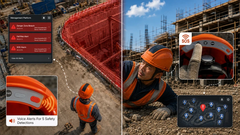 LSH01 LoRaWAN Smart Safety Helmet Provide a Direct Way to Request Assistance
